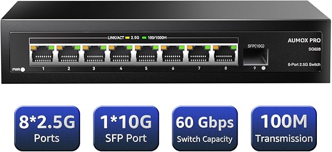 9 Port 2.5Gb Unmanaged Ethernet Switch - Image 2
