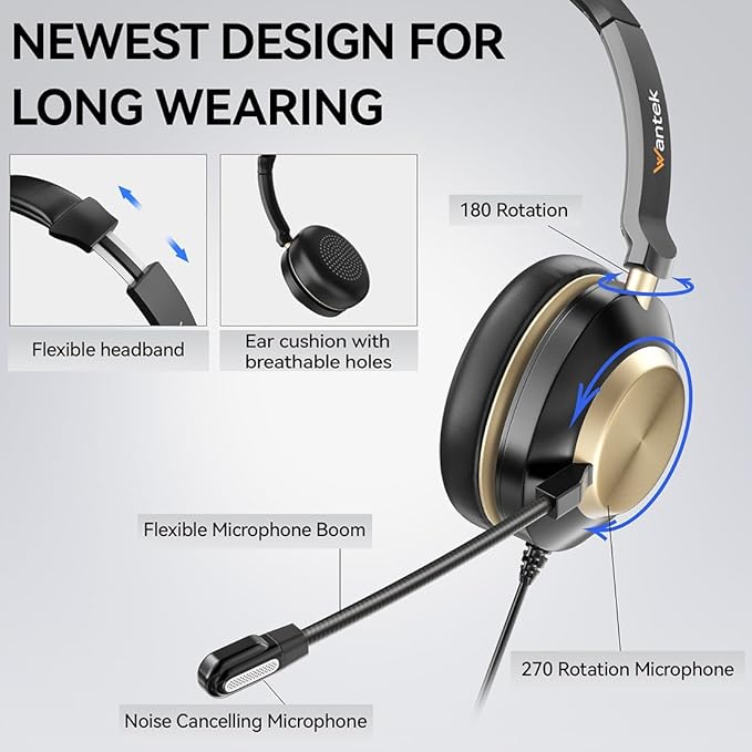 Wantek USB Computer Headset - Image 4