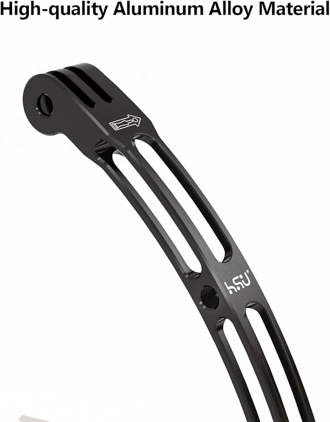 HSU Aluminum Alloy Curved Extension Arm Metal Pole Mount Helmet Stick Extension - Image 4