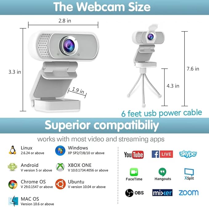 usb c webcam 1080P Webcam, Live Streaming Web Camera - Image 2