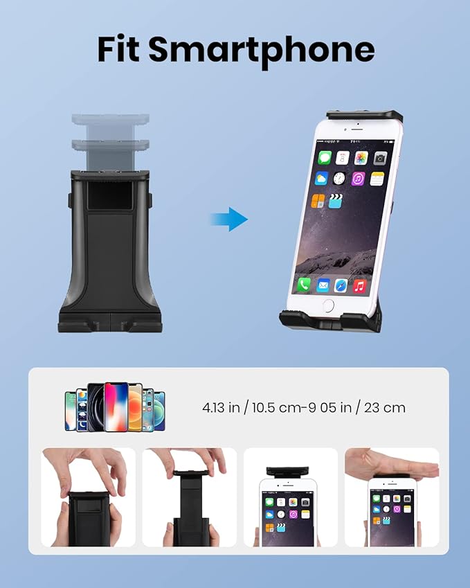 Moukey Tablet Holder for Microphone Stand, Adjustable Mic Music Stand Phone - Image 3