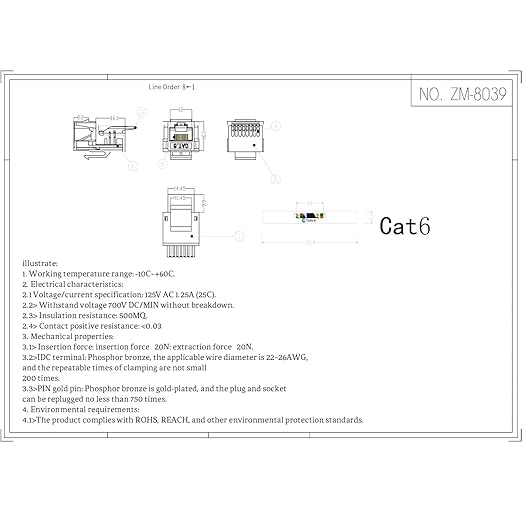 50-Pack Cat6 Tool-Less RJ45 Keystone Jack, No Punch-Down Tool Required Module - Image 6