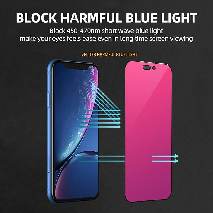 EGKimBa for iPhone 16 Pro Privacy Screen Protector, Gradient Color, Bubble Free - Image 8