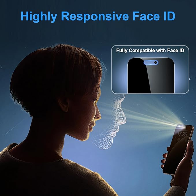 OneFish Screen Protector for iPhone 14 Pro Max Privacy, 4-Way 360° Anti-Spy - Image 6