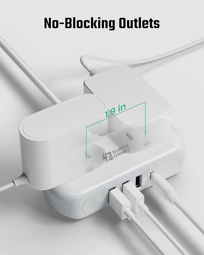 SUPERDANNY Power Strip with USB, Mini Desktop Charging Station with 2 - Image 4