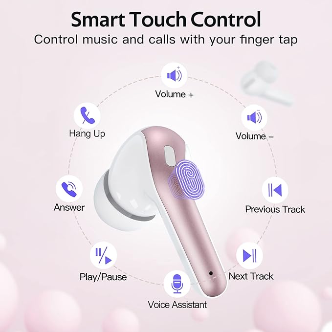 TAGRY Bluetooth Headphones True Wireless Earbuds 60H Playback LED Power Display - Image 4