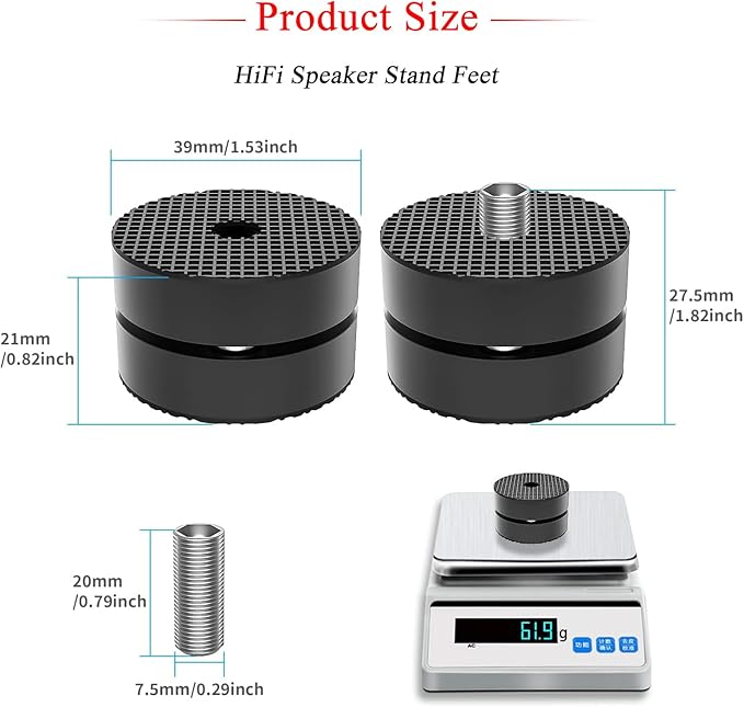 Audiocrast 4X HiFi Speaker Spikes 40×23mm Speaker Stand Feet Pads HiFi Shock - Image 4