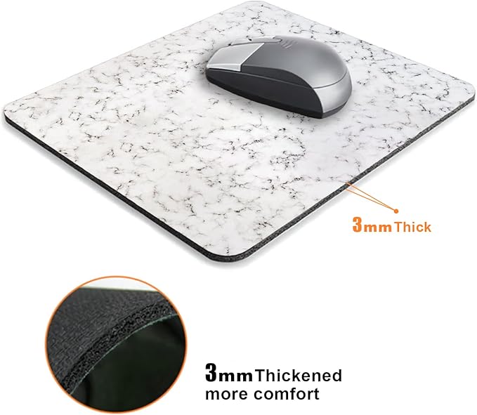White Marble Black Texture Mouse Pads - Image 3