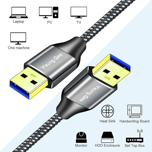 USB 3.0 A to A Male Cable 1 ft, Super Speed Type A Male to Male Cable USB 3.0 - Image 3