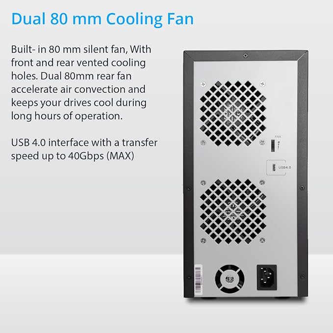 USB 4.0 Type-C 8 Bay 2.5 Inch and 3.5 Inch SATA Hard Drive External Hard Drive - Image 5