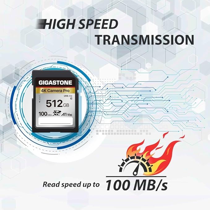 GIGASTONE 512GB SD Card with USB Type C Card Reader, 4K Camera Pro, A1 V30 U3 - Image 4