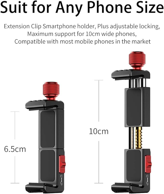 Cell Phone Tripod Mount, ULANZI ST-14 Smartphone Tripod Mount Adapter Aluminum - Image 2