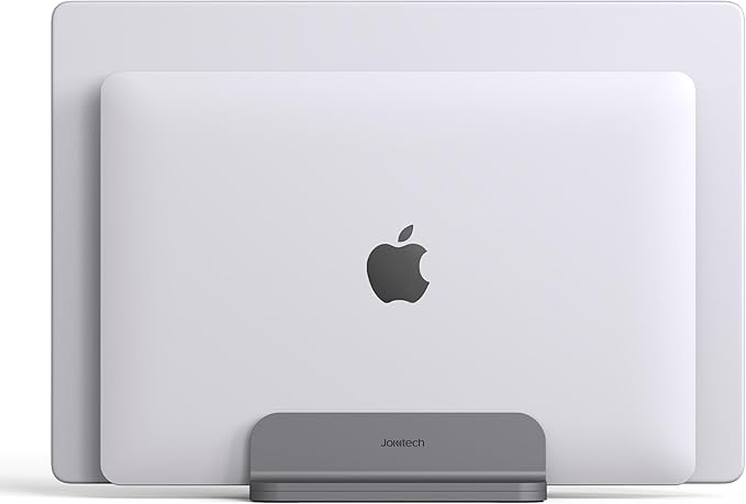 Dual Aluminum Vertical Laptop Stand Organizer, Sturdy Notebook Computer Holder - Image 6