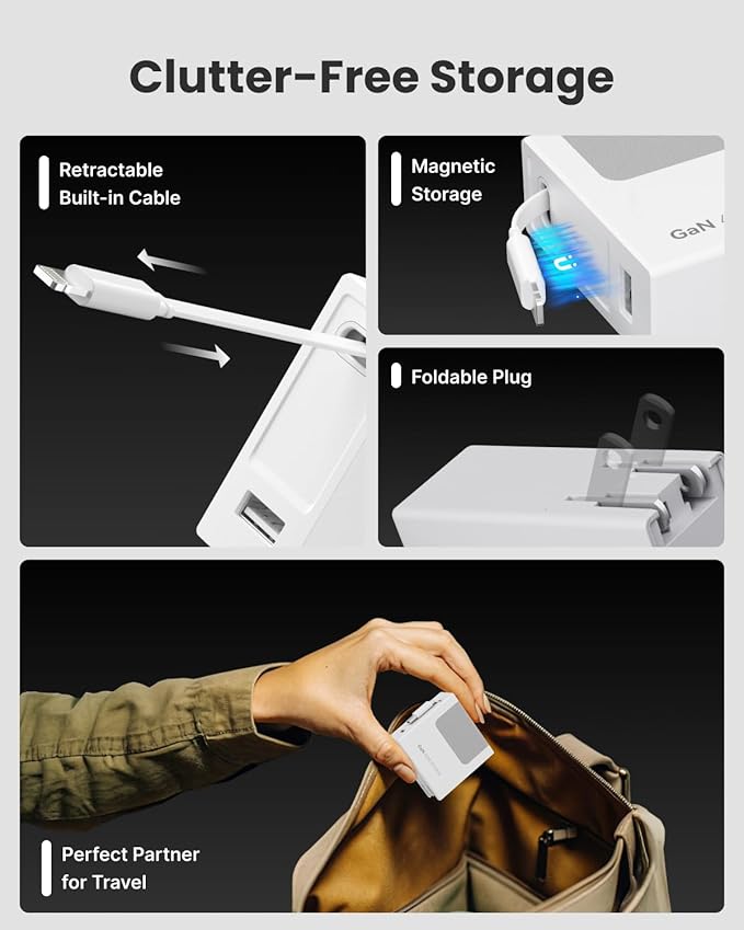 Gitryin 1 Lightning Retractable Wall Charger and 12-in-1 Desktop Charging - Image 6