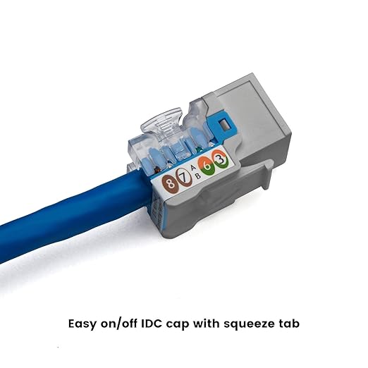 trueCABLE Cat6 Keystone Jack, Unshielded, 90 Degree Punch-Down, PoE++ 100W - Image 5
