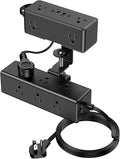 Dual Layer Desk Clamp Power Strip, 19 in 1 Desktop Edge Mount Surge Protector by VILONG