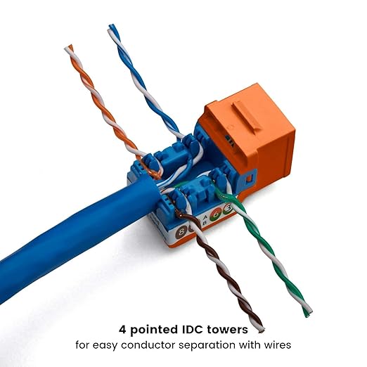 trueCABLE Cat6A Keystone Jack, Unshielded, 90 Degree Punch-Down, UL Listed - Image 4