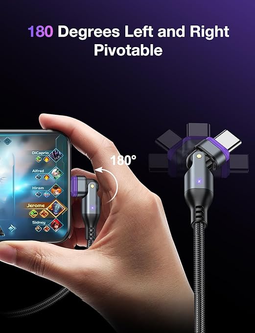 AUFU 16PIN USB C Magnetic Charging Cable, 180° Rotation Magnetic Charger - Image 6