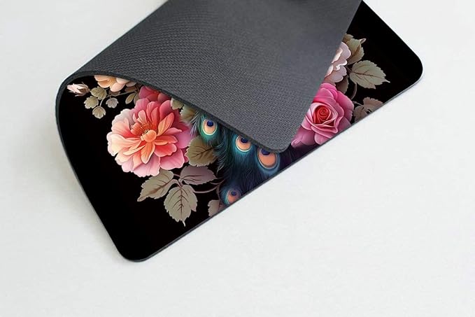 Square Mouse Pad Colorful Peacock - Image 3