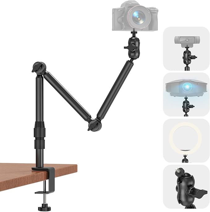 Overhead Camera Mount for Desk, 30.9" Foldable Camera Desk Mount Stand by Jubor