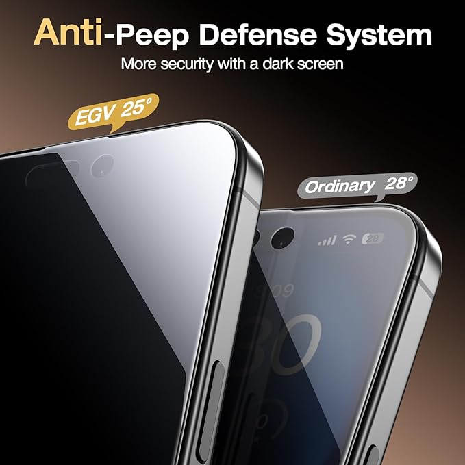 EGV Compatible for iPhone 16/iPhone 15 Privacy Screen Protector, Privacy Screen - Image 3
