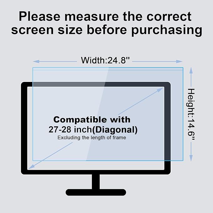 27-28 Inch Blue Light Filter for Computer Monitor, Computer Screen Blue Light - Image 6