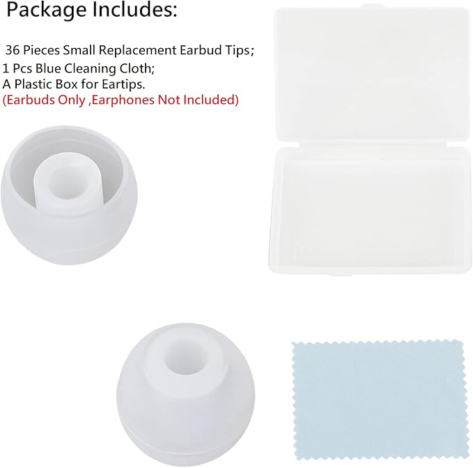 36 Pieces Small Earbud Tips Soft and Comfortable Ear Bud Replacement Pieces - Image 6