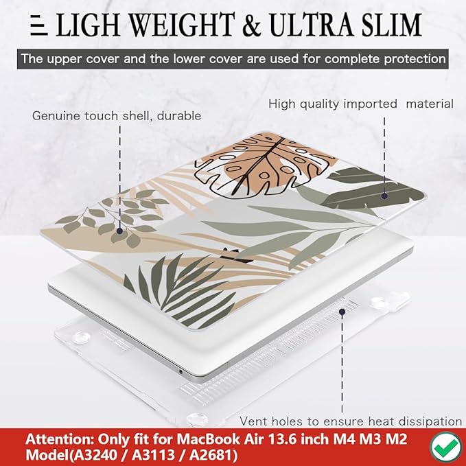 CISSOOK Compatible with MacBook Air 13.6 inch Case 2025 2024 2022 Release A3240 - Image 4