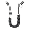 Coiled USB-C and Lightning Cable 2-in-1, 3FT iPhone 17 16 Car Charger Cord by MTAKYA