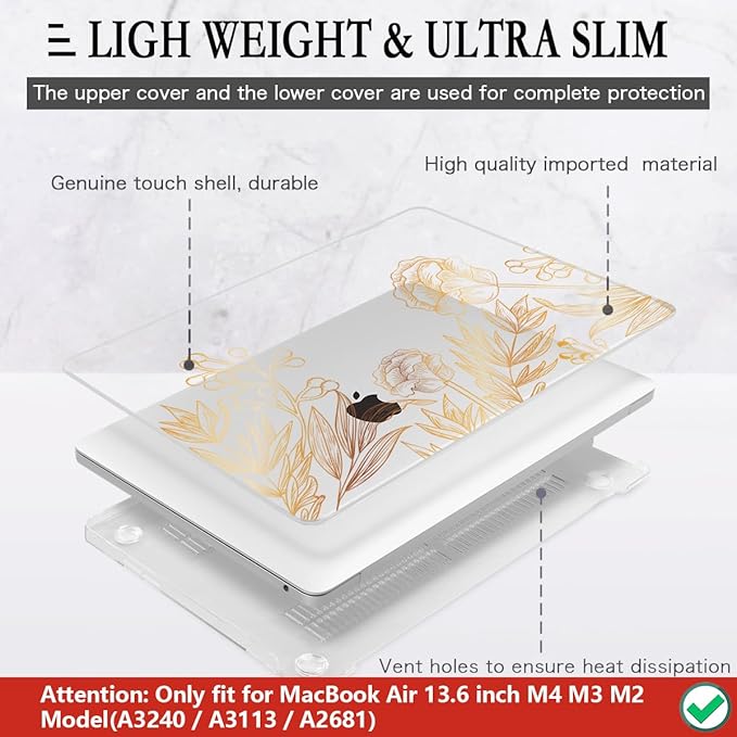 CISSOOK for MacBook Air 13.6 inch Case A3240 A2681 A3113 Release 2022 2023 2024 - Image 4
