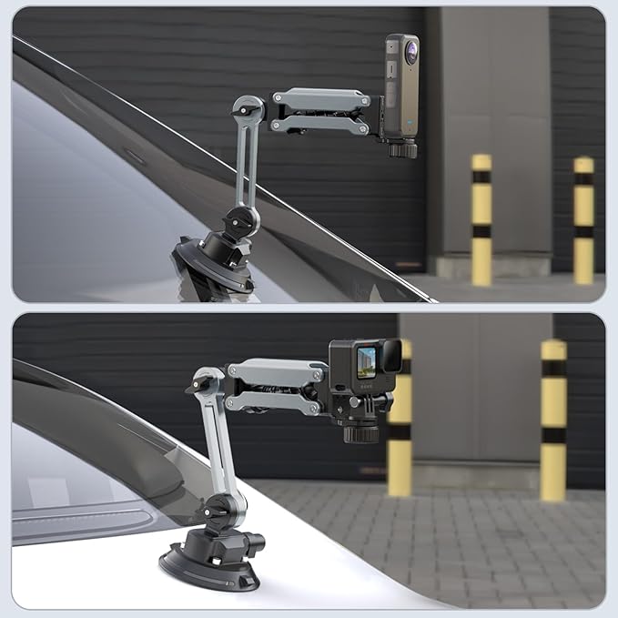 Geyo Camera Suction Cup Mount, Aluminum Alloy Multi-Function Shock Absorber Arm - Image 8