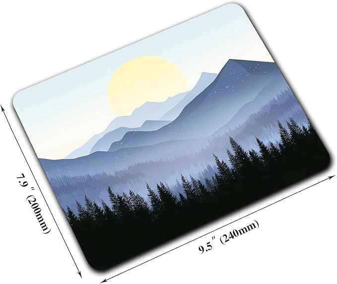Misty Forest Moon Mountain Custom Mouse Pad - Image 2