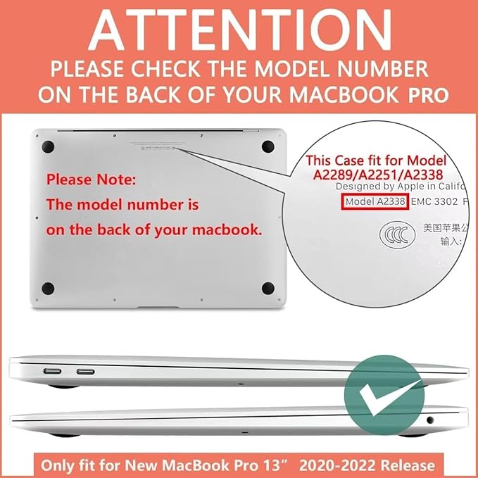 CISSOOK Compatible with MacBook Pro 13 inch Case M2 M1 2025-2016 Release Model - Image 2