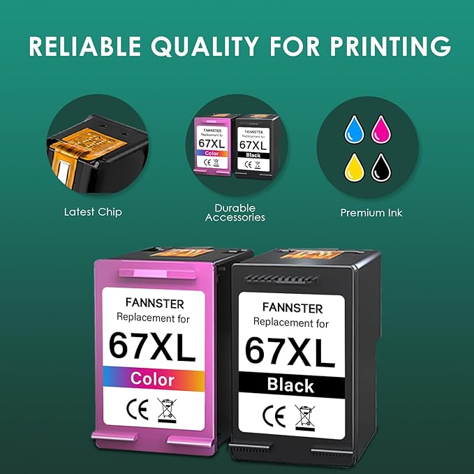 67XL Ink Cartridges Black Color Combo Pack Replacement - Image 4