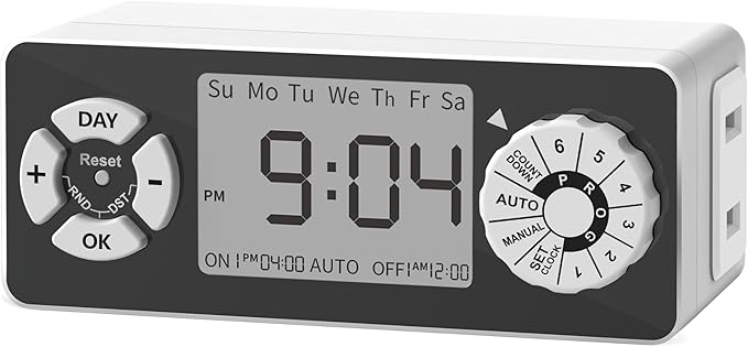 TiFFCOFiO New Digital Timer Outlet, Dial Programmable Method, Indoor Plug in by TiFFCOFiO
