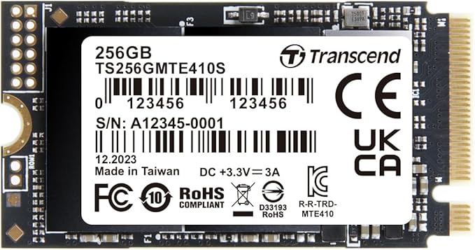 Transcend 256GB M.2 2242 SSD, PCIe Gen4x4 NVMe 3D TLC, by Transcend