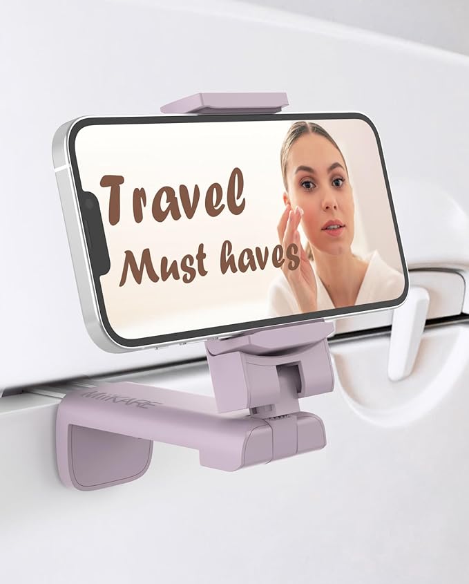 MiiKARE Travel Essentials Airplane Phone Holder, Universal Handsfree Phone Mount by MiiKARE