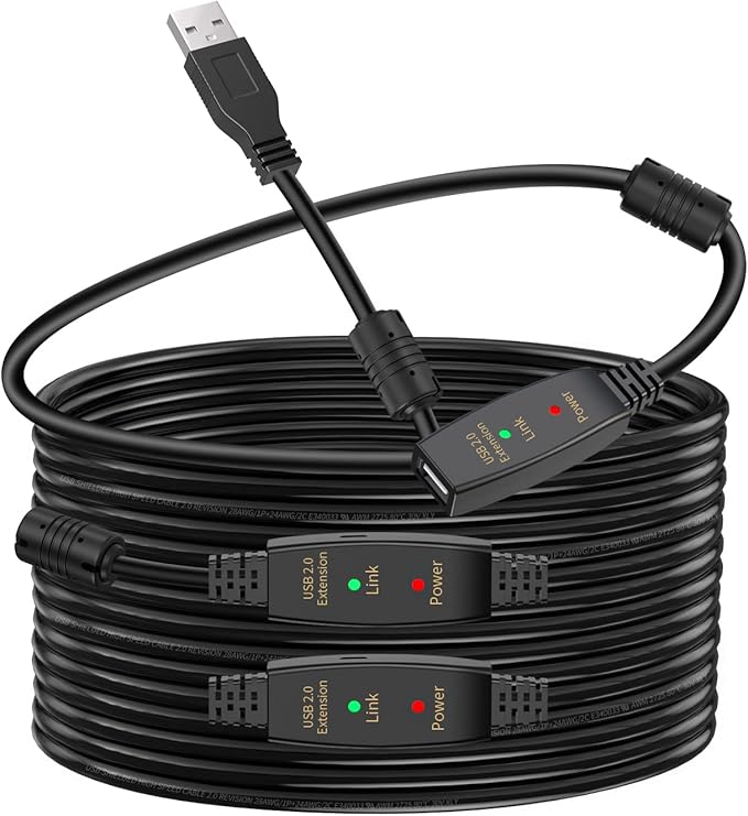 LDKCOK 100FT Active USB Extension Cable 2.0 Male to Female by LDKCOK