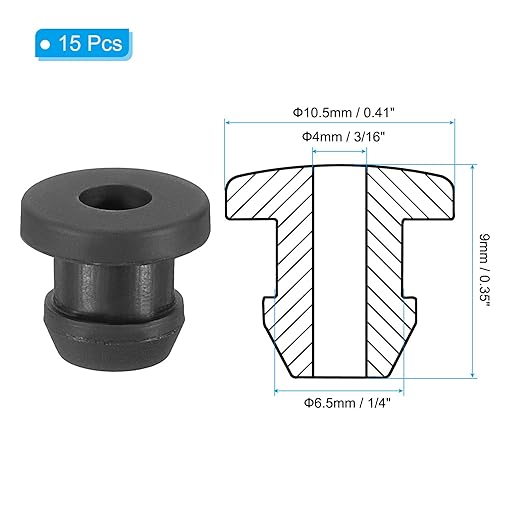 PATIKIL 6.5mm / 1/4 Inch Drill Hole, 3/16 Inch ID Rubber Grommets - Image 2