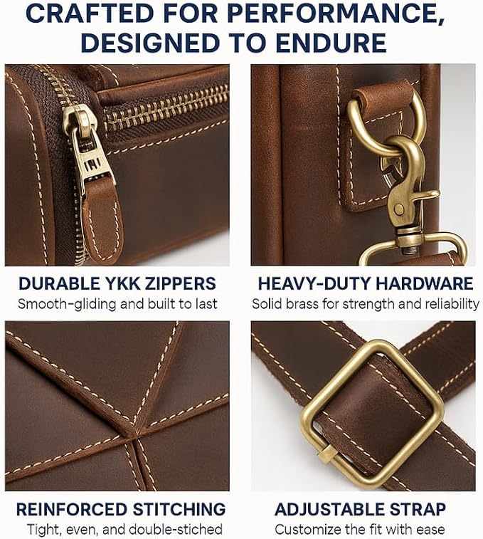 Luxorro Full Grain Leather Briefcase - Image 5