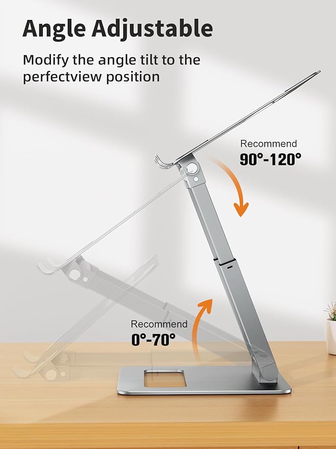 tounee Laptop Stand for Desk Adjustable Height, Telescopic Computer Stand - Image 4