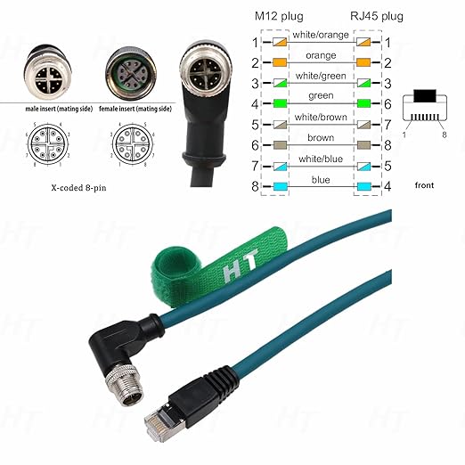 Camera Sensor M12 Ethernet 8 Pin X-Coded RJ45 Cable CAT7e - Image 4