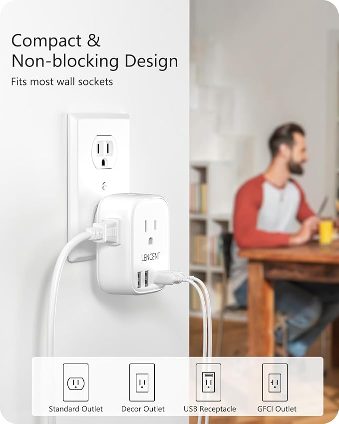 LENCENT Multi Plug Outlet Extender - Image 4
