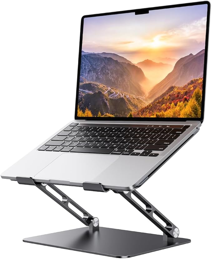 Foldable Aluminum Laptop Stand for 10-17.3" Laptops, Height Adjustable Portable by Orlian