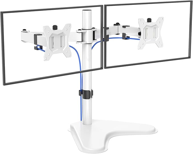 HUANUO 32 inches Dual Monitor Stand up to 17.6lbs, High-Grade Aluminum by HUANUO