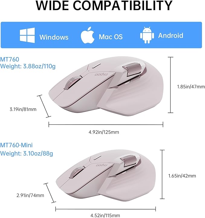 Rapoo MT760Mini Bluetooth Wireless Mouse - Image 9