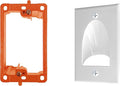 BestMounts - 1 Pack In Wall Cable Management Kit - Recessed Wall Plate Cable by BestMounts