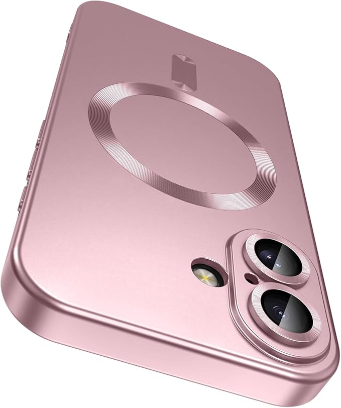 Magnetic for iPhone 16 Case Slim Soft Silicone Bumper Shockproof Metallic by LEKEVO