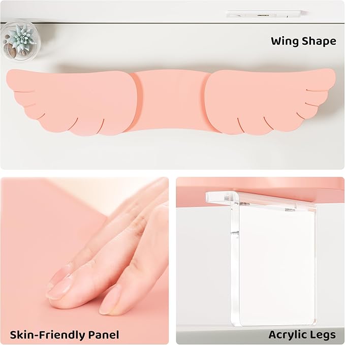Dual Monitor Stand Riser, Wing-Shaped Sturdy Desktop Computer Wood Stand - Image 6