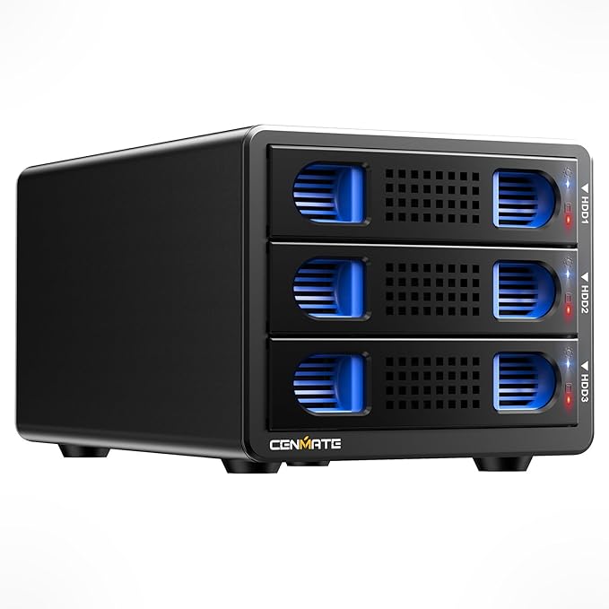 3 Bay 10Gbps Hard Drive Enclosure by Cenmate